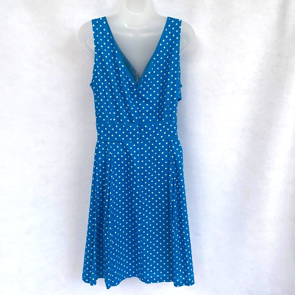 Nine West Dress Teal Blue and White Polkadot Dress. Size 12. - Picture 4 of 10